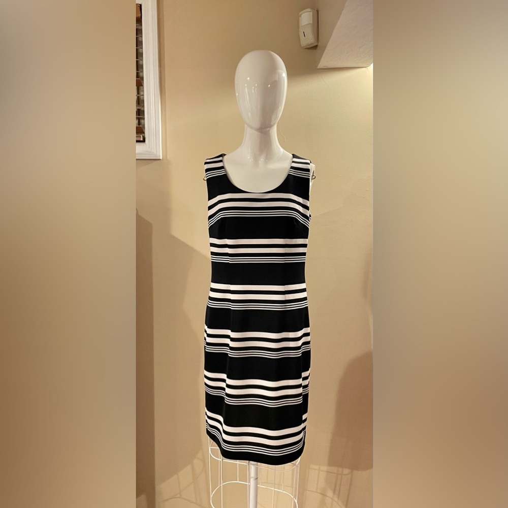 MadisonLeigh Black White Sleeveless striped dress Size 6
